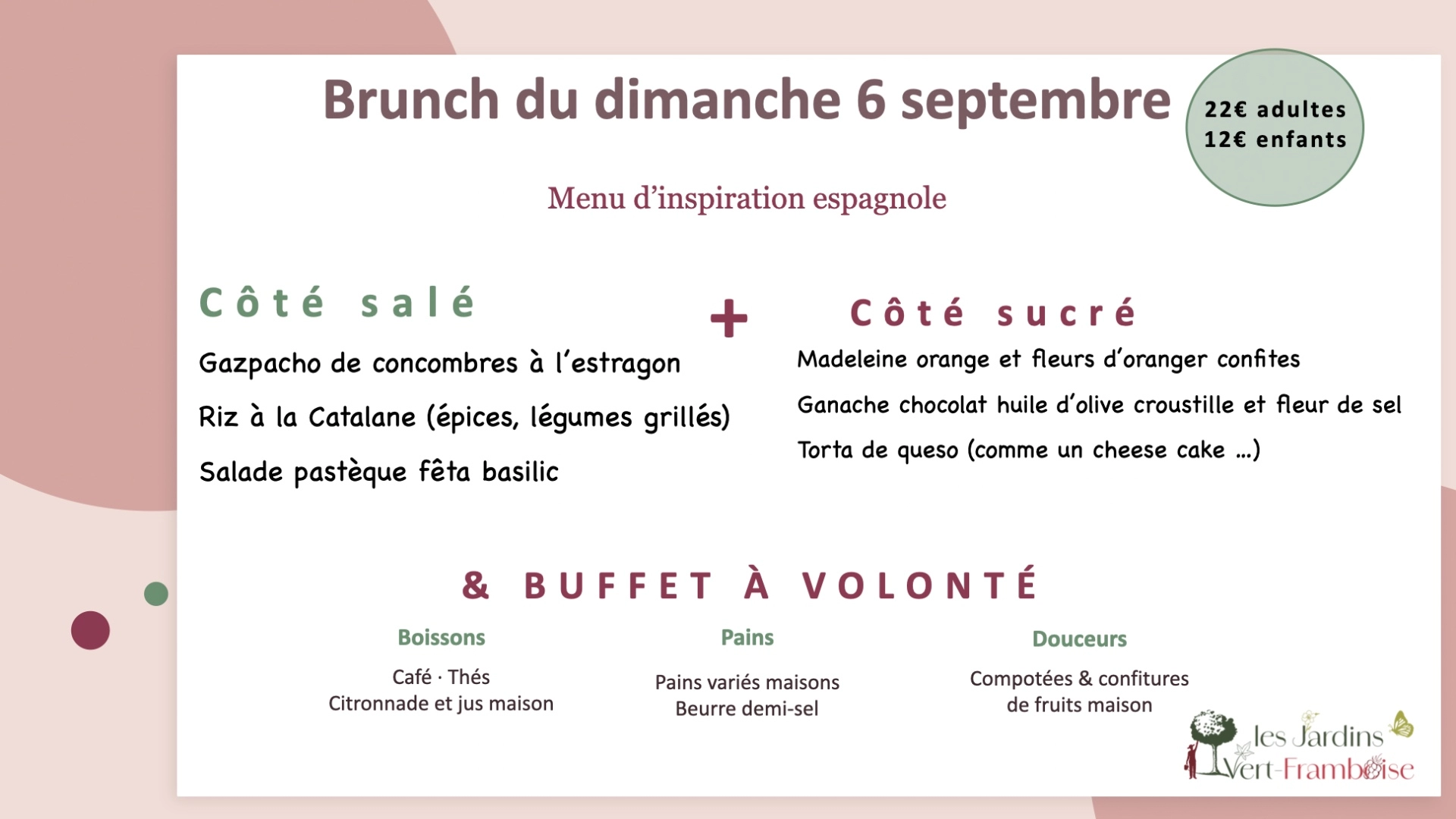 Menu du dimanche 6 septembre 2026