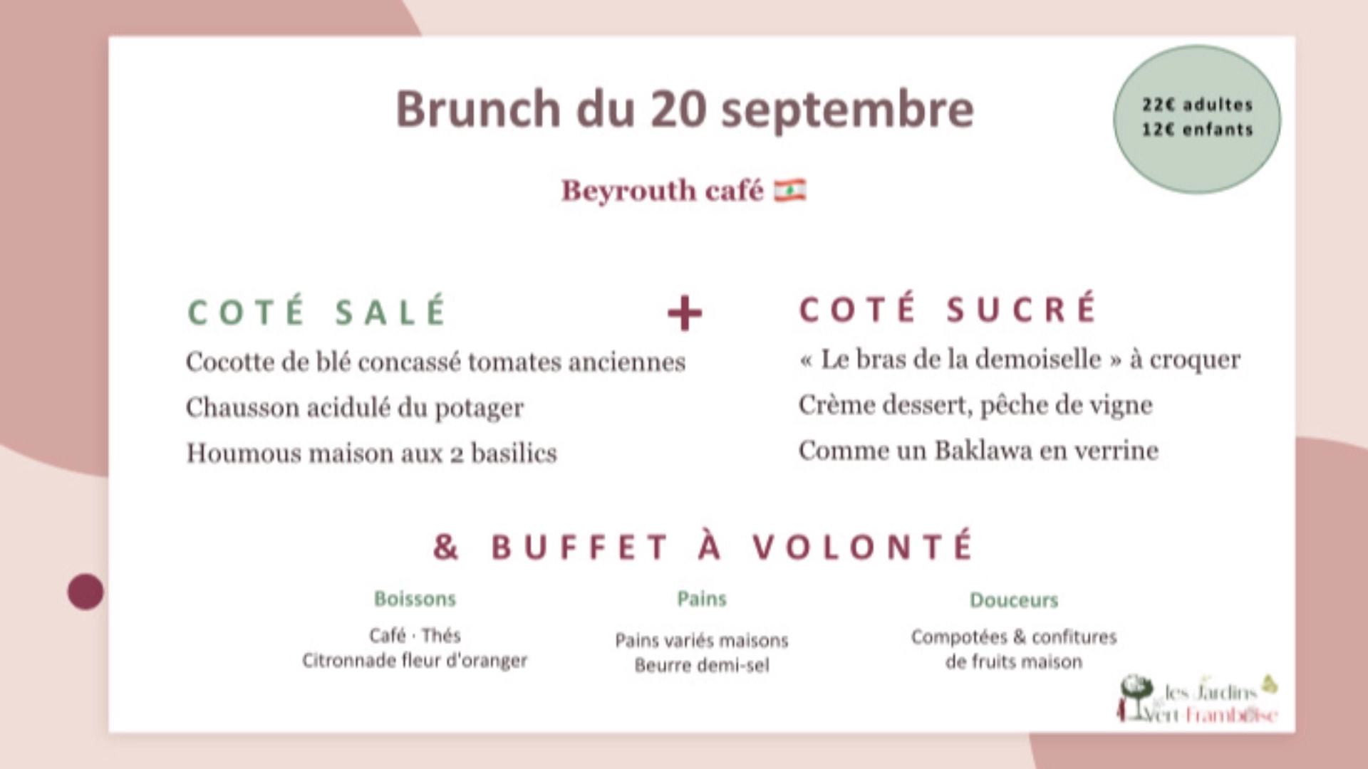 Menu du dimanche 20 septembre 2026